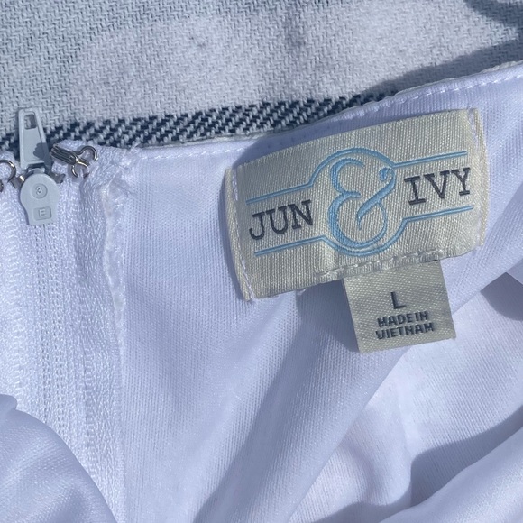 Spaghetti Strap Eyelet Mini Summer Dress White - Picture 6 of 7